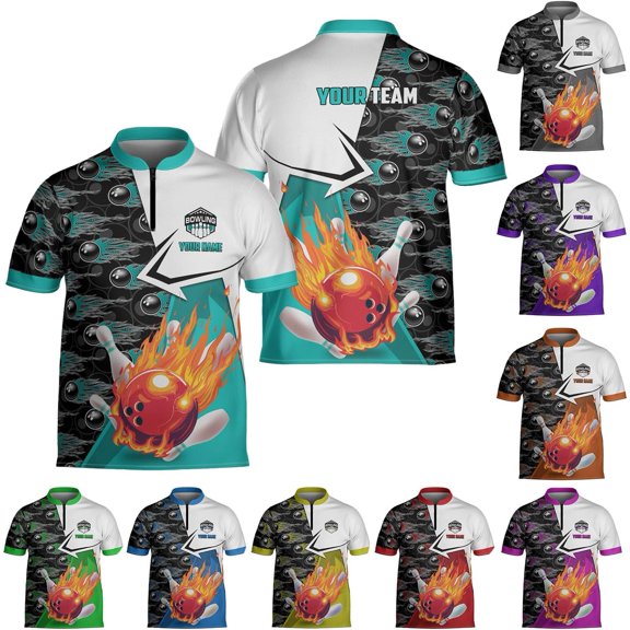 Personalized Name Bowling Baseball Jersey, Bowling Shirts for Men, Bowling Jerseys for Team, Bowling Shirts (Teal, S)