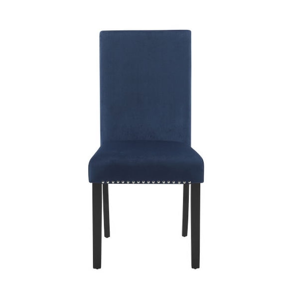 Nmkwnr 2 Pcs Wood Frame Side Chair Velvet Seat Dining Chair for Home, Dining Room, Blue