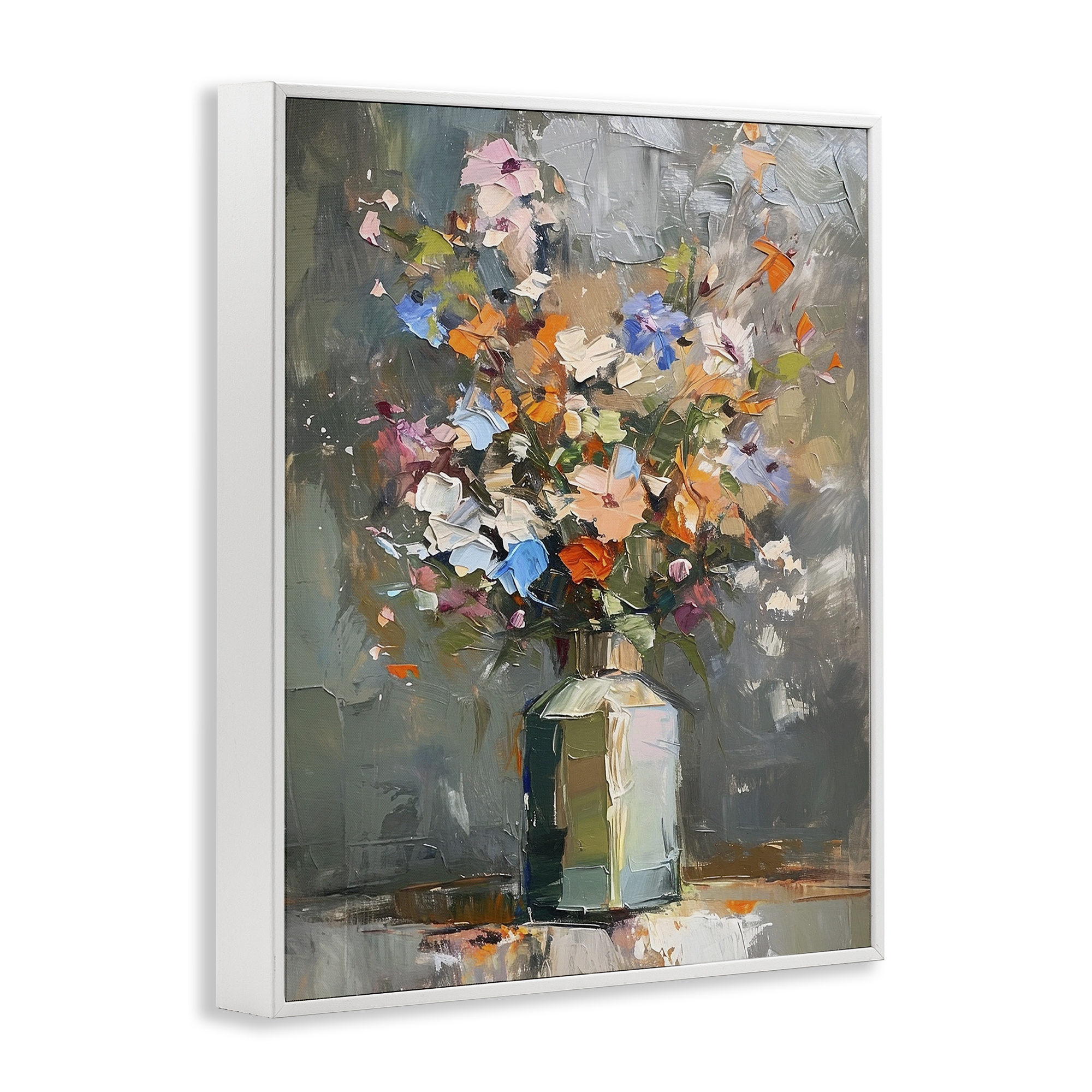 Stupell Industries Mixed Bold Bouquet Botanical & Floral Painting White Framed Art Print Wall Art, 11 x 14