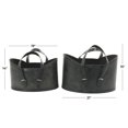 thumbnail image 3 of DecMode 21", 19"W Dark Blue Leather Handmade Magazine Holder with Handles (Set of 2), 3 of 8