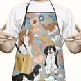 thumbnail image 2 of Cavalier King Charles Spaniel Dog Flower Apron-Garden Aprons for Women with Pockets-Cotton Linen Waterproof Kitchen Cooking Gardening Aprons Adjustable for Kitchen,Cooking,BBQ and Salon 33x27 Inch, 2 of 7