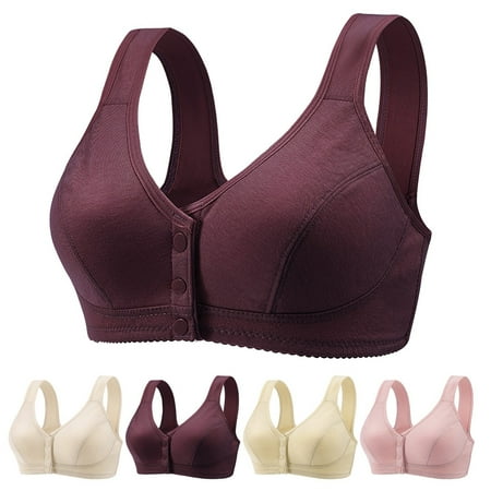 Ukumplol Womens Nursing Bras Seamless Underwear for Women Womens No Front Close Bra T Back Plus Size Unlined Bra for Large Bust Supportive Bras for Women Nursing Bras for Breastfeeding D 38