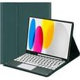 thumbnail image 2 of JINRAN Touch Keyboard Case for iPad (A16) 11th Generation 11 Inch (2025), iPad 10th Generation 10.9 Inch (2022) with Pencil Holder - Magnetically Detachable Touch Bluetooth Keyboard (Dark Green), 2 of 15