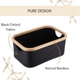 thumbnail image 4 of Evideco French home goods Collapsible Polyester and Bamboo Storage Basket, Black, 4 of 7