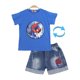 thumbnail image 1 of Trajes de niños Dibujos animados Verano Algodón Niños T-shirtDenim Shorts Ropa Conjunto Niños Traje Ropa Avengers Spiderman7T Gao Jinjia LED, 1 of 2