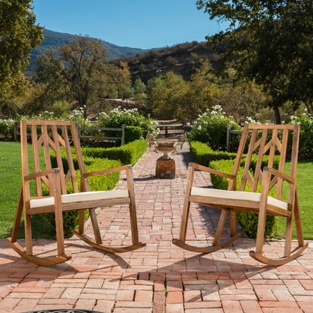 Nunez Outdoor Wood Rocking Chair - Set of 2