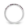 thumbnail image 2 of 14K White Gold Ring Band Gemstone Ruby Round Red Diamond and, Size 8, 2 of 3