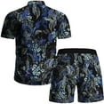 thumbnail image 4 of Summer Savings Clearance! Edvintorg Summer Men's Hawaiian Suit Short Sleeve Printed Button Shirt Beach Shorts Sets Street Casual Men's Suit 2 Pieces Men Clothing, 4 of 7