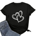 thumbnail image 7 of Valentine's Day Shirt for Women Black Heart Outline Graphic Tee Soft Stretch Casual T-Shirt Gift for Her S-4XL,Size 3XL, 7 of 7
