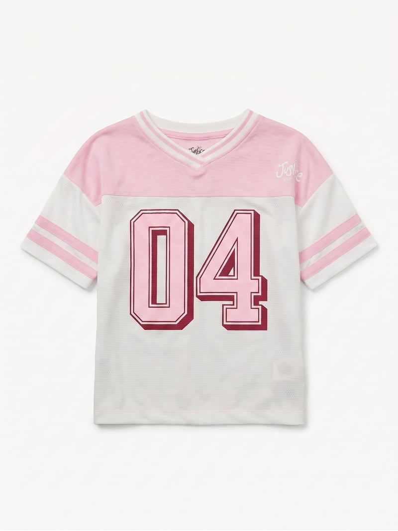 Justice Girls Colorblock Jersey Tee, Sizes XS - XLP - Walmart.com