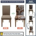 thumbnail image 4 of Amhlg Chair Covers for Dining Room Set of 4, Stretch Dining Chair Cover, Washable Spandex Kitchen Parsons Chair Slipcovers, Removable Seat Protector for Home or Party (4 Pack, Floral BROWN1), 4 of 6