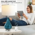 thumbnail image 5 of Partphoner 22.5" Blue Cracked Glass Bedroom Table Lamp for Set of 2, Touch Control 3 Way Dimmable, 5 of 6