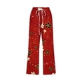 thumbnail image 2 of Women Capri Linen Cropped Trousers Hawaiian Beach Pants with Pocket Boho Floral Print Jogger Baggy Vintage High Waisted Jogging Bottoms Loose Fit Classic Tracksuit Loungewear Sportswear, 2 of 4