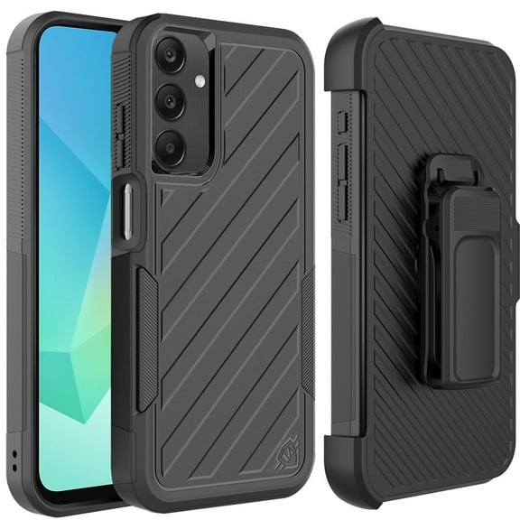 Military Grade Noble Hybrid Armor Case with Belt Clip Holster for Samsung Galaxy A16 5G - Black