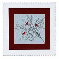 3dRose, Cardinals in the Winter, 10x10 inch quilt square