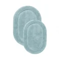 thumbnail image 4 of 2 Piece Bath Mat Set - Blue Oval Solid Bordered Bathroom Mat Soft Plush Thick, 4 of 4