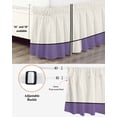 thumbnail image 3 of Farmhouse Purple,Wrap Around Bed Skirts for King Bed 18" Drop,Bed Skirt with Adjustable Elastic Belt Dust Ruffle Bed Valance for Bedroom Hotel Modern Abstract Geometric Stripes Art Bed Frame Cover, 3 of 7