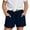 W163 Navy, variant on Landzoo Kids Girls Shorts Solid Color Elastic Waist With Pockets And Drawstring Summer Quick Dry Girls Active Shorts Size 4-5 Years Beige