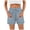 Blue, variant on GEWSEY Women's Linen Shorts Casual Summer Shorts High Waisted Comfy Pull On Shorts with Pockets (Army Green, M)