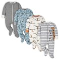 thumbnail image 1 of Clothing Gerber Baby Boys Sleep 'N Play Footie, paquete de 4 unidades, 6 a 9 m, 1 of 6