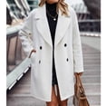 thumbnail image 1 of Women Winter Overcoat, Double Breasted Winter Coat Side Pockets Long Sleeves Pure Color  For Daily Life, 1 of 6