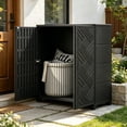 thumbnail image 7 of VICESIM 10 Cu.Ft Resin Outdoor Cabinet Black Space Saving Shed For Apartment Entrance, 7 of 7