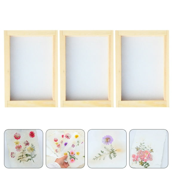 FRCOLOR  3 Pcs Paper Making Screen Tools Frame Kit Frames Child Khaki