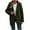 Army Green, variant on Women's Mid-Length Faux Fur Teddy Coat - Plush Fleece Open Front Lapel Overcoat, Warm Ethical Luxury Winter Cardigan with Side Pockets