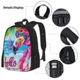 thumbnail image 3 of Disketp Tropical Flamingo Summer Large Capacity Backpack Lunch Bag Pencil Case Combination 3 Piece Set for Student, 3 of 7