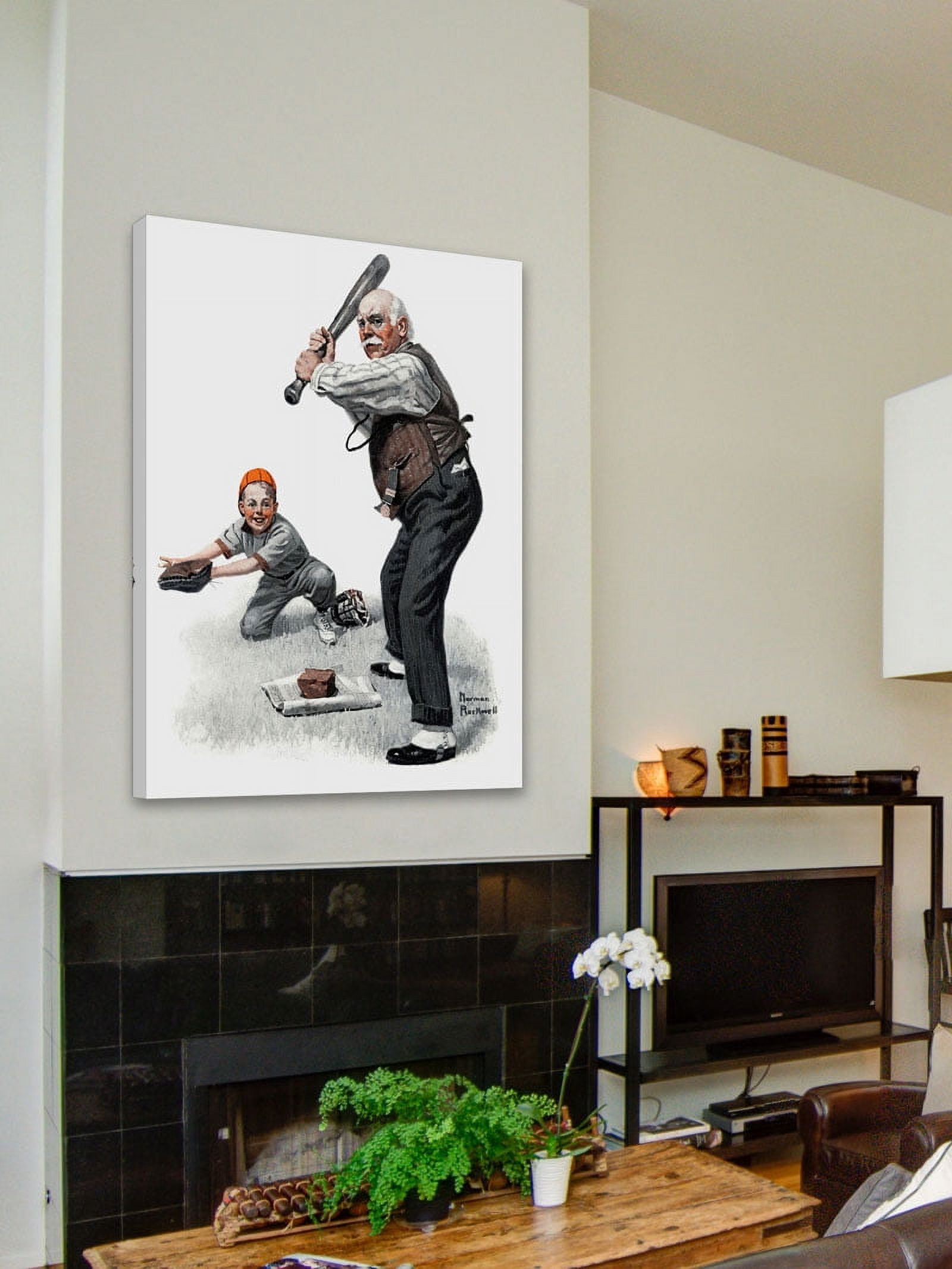 Marmont Hill "Gramps at the Plate" by Norman Rockwell Painting Print on Canvas