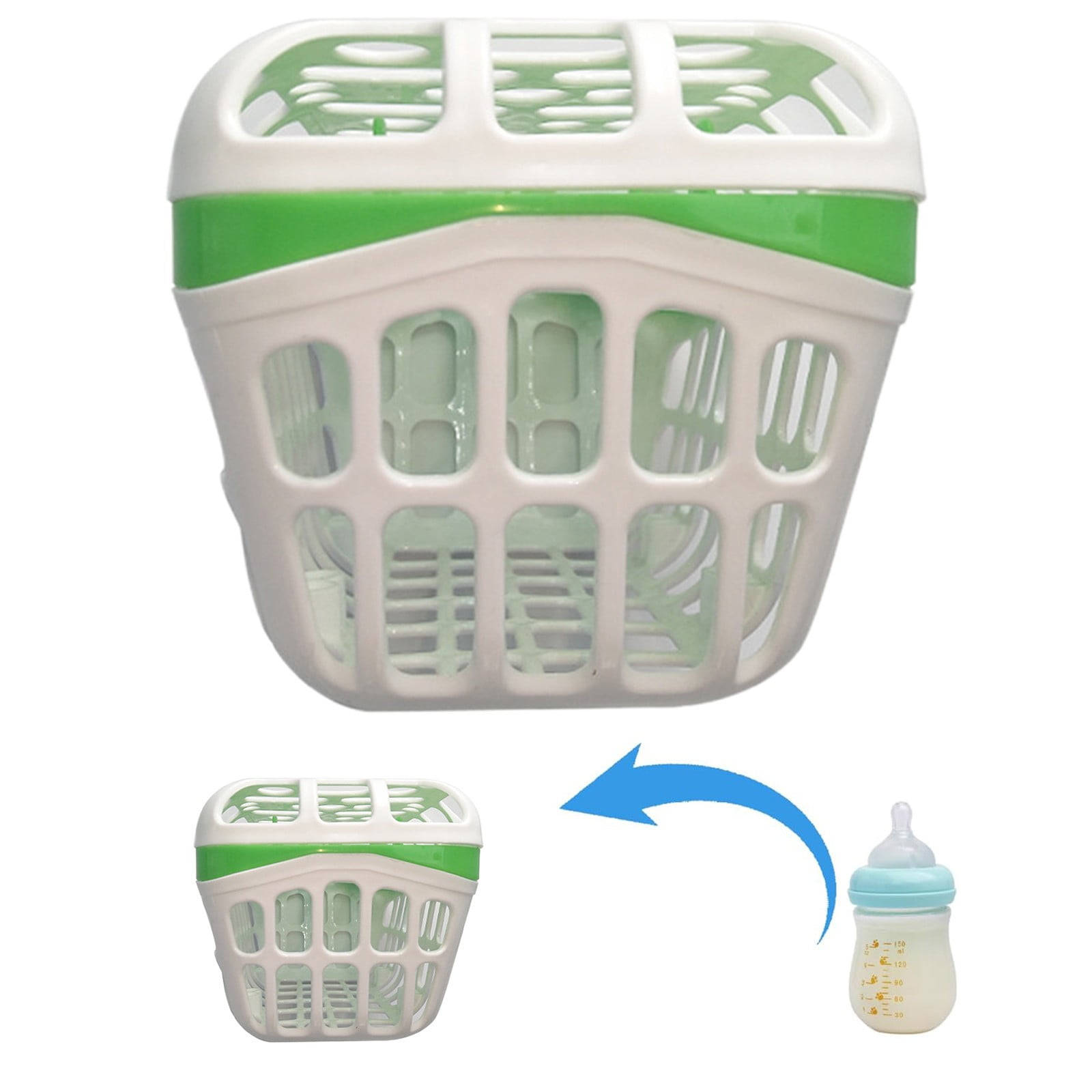 XKHHLH High Capacity Dishwasher Basket for Toddler Items - Storage Basket For Toddler Bottle Parts and Accessories, Recycled BPA Free Plastic Dishwasher Basket