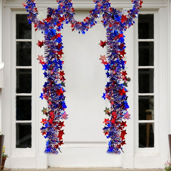 Zhourta 4th of July Tassel Garland 59Inch DIY Hanging Streamers Patriotic Red White Blue Party Decorations for Independence Day Home Backyard Celebration Supplies
