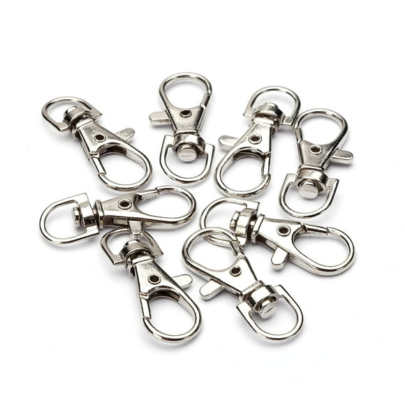 BRCbeads Fermoir Homard Plaqué Nickel Bijoux Fermoir Pivotant Griffe Homard 38mm Porte-Clés pour Fabrication de Bijoux