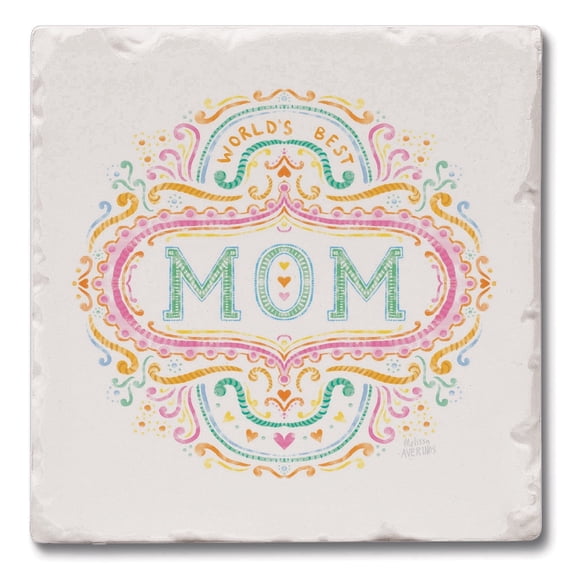 Thirstystone World's Best Mom 4-Pack Tumbled Tile Stone Coasters