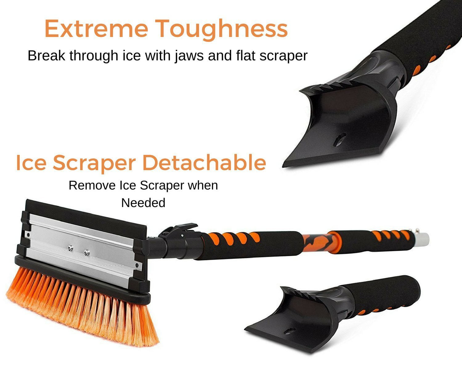 BirdRock Home 140cm Extendable Snow MOOver and Ice Scraper with Foam Grip 