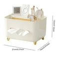 thumbnail image 5 of Shoreew Multifunctional Tissue Box Cover Holder with Storage Compartments Large Capacity Rectangular Napkin Tissue Organizer, 5 of 7