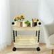 thumbnail image 1 of Carrito de almacenamiento con ruedas de 2 niveles | Organizador móvil para refrigerios y frutas | Carrito multifuncional de plástico para cocina, baño y sala de estar | Ruedas con bloqueo y estantes, 1 of 6