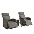 thumbnail image 2 of PARKWELL 3 Pieces Outdoor Recliner Chair Set,Patio 360° Swivel Reclining Lounge Chair with Side Table,Wicker Adjustable Recliner with Footrest for Garden Balcony Yard,Brown/Gray, 2 of 9