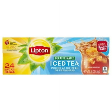 Lipton Iced Tea Decaffeinated Family Size - 24 Count Package May Vary
