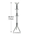 thumbnail image 2 of HONEIER 9 Hooks Coat Rack Stand Simple Freestanding Standing Coat and Hat Hanger Organizer Rack, Black, White, 2 of 9