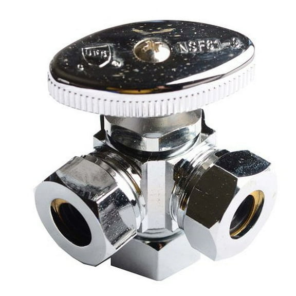 Avalon Three Way Angle Stop 5/8Comp x 1/2-7/16S.J. x 1/2-7/16S.J. Valve