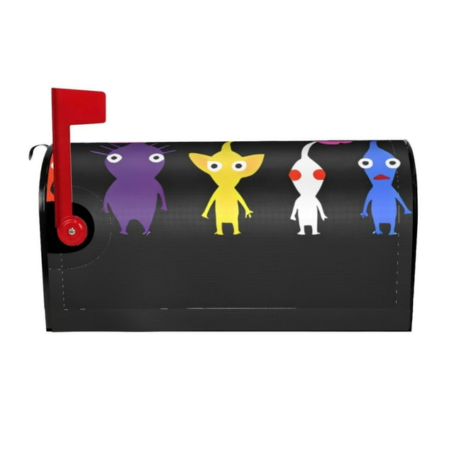 Zufioo Pikmin Print Magnetic Mailbox Protective Cover, Suitable for Home Yard Sun Protection and Waterproof Mailbox Protective Cover Home Decoration-21x18 in