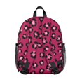 thumbnail image 3 of Black and Pink Leopard Print Backpack for School, Cute School Bag with Adjustable Shoulder Straps and Padded Back, 13.8"x11.4"x6", 3 of 5