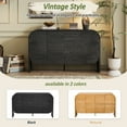 thumbnail image 5 of UHOMEPRO Black Buffet Sideboard with 4 Doors, Retro Style Storage Cabinet with Adjustable Shelves, Curvy Edge Credenza for Dining Room, Compact 56in, 5 of 11