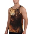 thumbnail image 2 of Cauagu Cool Fire Lion Print Men's Sleeveless Muscle Shirts,Tank Tops Quick Dry Workout Tank Top Gym Muscle Tee Fitness Bodybuilding T Shirt for Men-Large, 2 of 7