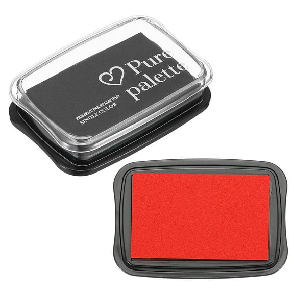 3"x2" Large Stamp Pad, 2Pcs Washable Craft Ink Pad for Rubber Stamp Card Making Stamping Scrapbook Fingerprint Handprint, Red