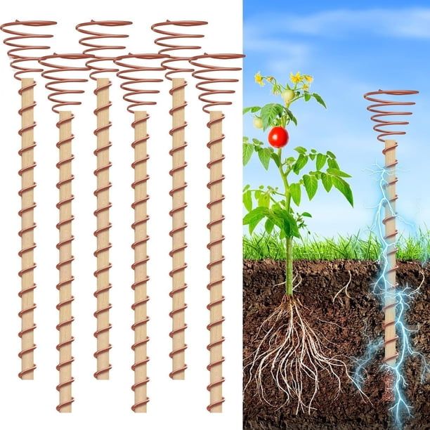 Paquete de 6 Estacas de Cobre para Cultivo Eléctrico, Antenas de Jardinería para Verduras