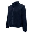 thumbnail image 6 of WTOBBY Women's Solid Color Fashion Winter Jacket with High Neck and Long Plush Fleece, Zipper Front Warm Outerwear,Navy 2XL, 6 of 6