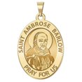 thumbnail image 2 of Picturesongold.Com Saint Ambrose Barlow Religious Medal  - 3/4 inch x 1 inch - Solid 14K White Gold, 2 of 8