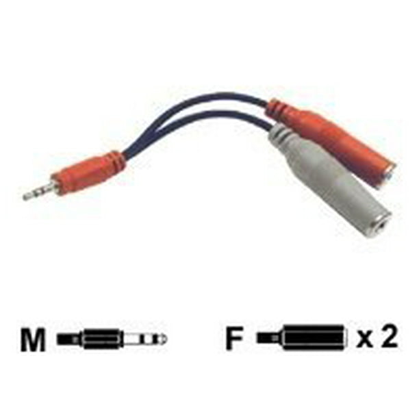 Hosa Technology 3.5mm TRSM to Dual 0.25'' TSF Stereo Breakout Cable